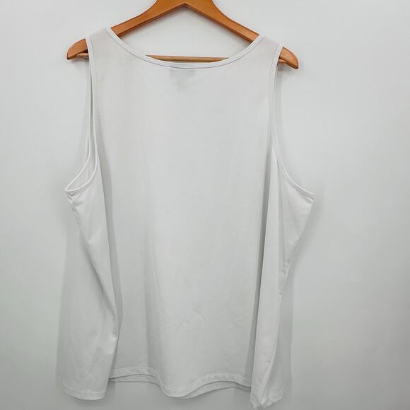 Maggie Barnes WHITE Tank Shell Camisole Top Womens 3X 26/28W STRETCHY - Picture 2 of 4